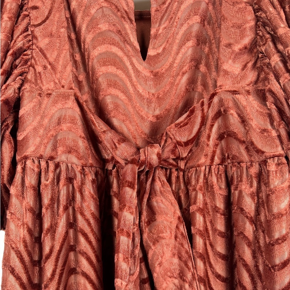 Moon River Velvet Burnout Mini Dress Milkmaid NWT Whimsigoth Ren Faire Women Lg - Picture 6 of 13